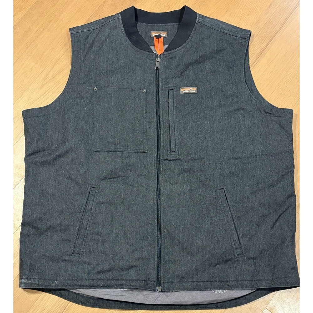 Patagonia Vest Mens Workwear All Season Hemp Canvas XXXL Gray Insulated Full Zip
